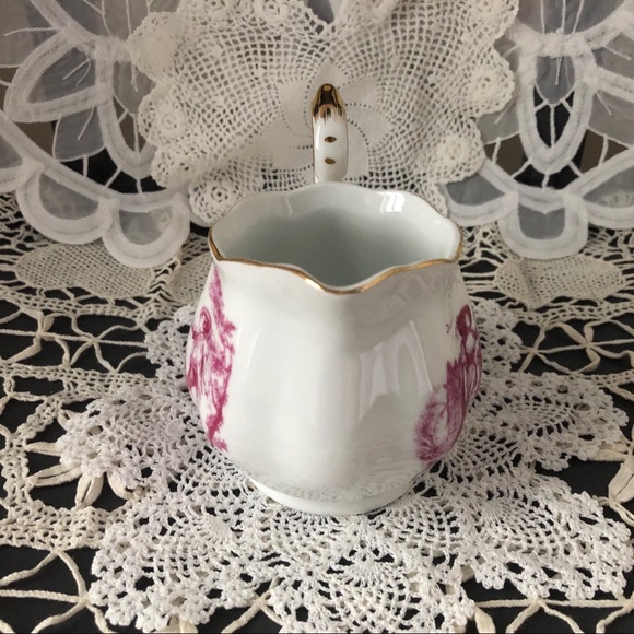 Fielder Keepsakes Pink Toile Creamer and Sugar - Picture 12 of 14